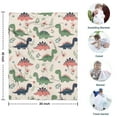 thumbnail image 4 of Beige Dinosaurs Flowers Leaves Blanket,Comfortable Soft Flannel Throw Blanket,All Season,Warm Lightweight Blankets for Sofa Bed Couch Living Room Chair,30"x40", 4 of 4