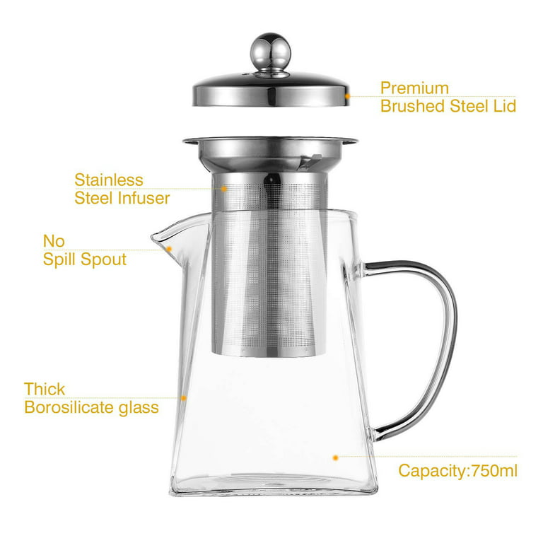 Large Capacity French Pressure Pot 304 Stainless Steel Multifunctional  Glass Coffee Pot Large Capacity Household Tea Infuser Tea Maker - Temu
