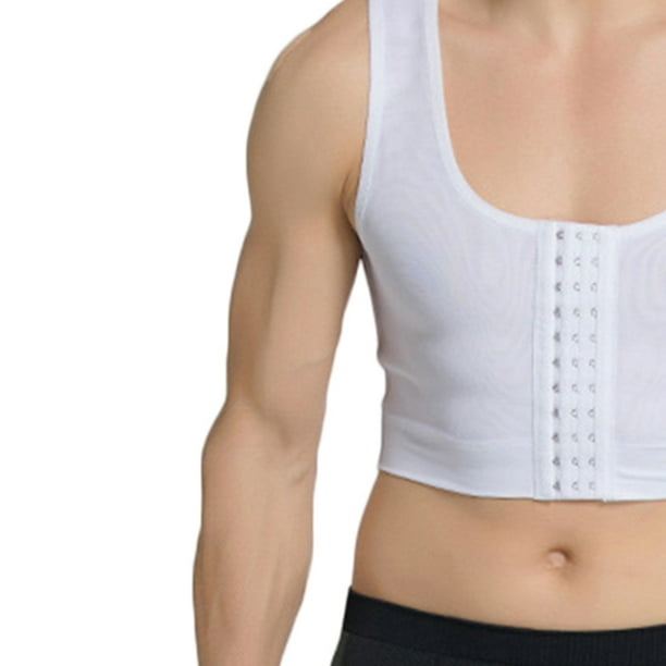 Men Control Chest Shapers Bra Posture Corrector Back Support Compression  Vest 