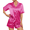 Rose Red, variant on Ekouaer Womens Silk Satin Pajamas Set Short Sleeve Sleepwear Button Down Top and Shorts Loungewear 2 Piece Pjs Set