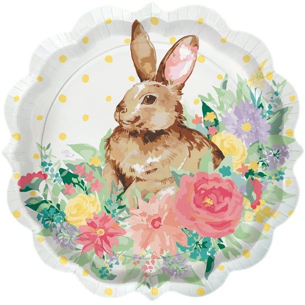 Pioneer Woman Easter Bunny Paper Dessert Plates, 8in, 12ct - Walmart.com - Walmart.com