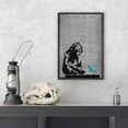thumbnail image 2 of Wall26 Framed Canvas Print Wall Art 80s Newspaper Print Banksy Girl Graffiti & Street Art Urban Architecture Cityscape Grunge Dark Modern Art Decor for Bedroom/Dining Room/Office - 24"x36" Black, 2 of 5