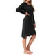 thumbnail image 4 of INSPIRAR CHIC Vestido de Noche para Mujeres de Manga Larga con Abertura Alta Baja de Rayón con Sujetador Incorporado y Bolsillos Ropa de Dormir Embarazo L Negro, 4 of 5