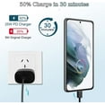 thumbnail image 2 of Original 25W USB C Super Fast Charging Wall Charger with 6FT Type C Cable for Samsung Galaxy Z Flip 5G Super Fast Charging for USB C Phones and Devices - Black, 2 of 5