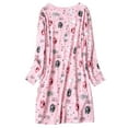 thumbnail image 4 of Zando Womens Long Sleeve Nightgown Cotton Nightgowns Plus Size House Dresses Soft Ladies Night Gown Cartoon Sleep Shirt Pink Cat S, 4 of 9