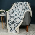 thumbnail image 2 of PiccoCasa Sherpa Blanket Soft Reversible Snowflake Twin Blanket for Sofa Couch Bed(Navy Blue, 60" x 80"), 2 of 6