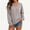 Gray-02, variant on DISKEBUISS Women's V Neck Sweatshirt Long Sleeve Oversized Top with Kangaroo Pocket for Fall Winter Casual Pullover