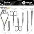 thumbnail image 3 of SHPITSER Professional 7pc TopInox Surgical Stainless Steel Tools Manicure Pedicure Set in Genuine Durable Leather Case Handmade in Solingen Germany for Nail and Cuticle and Nose Care, 3 of 9