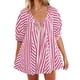 thumbnail image 1 of Trajes de Mujer Casual Moda Impresión Cuello Redondo Cordón Vendaje Manga Corta Bolsillos Traje de Juego, 1 of 5