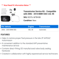 thumbnail image 2 of Transmission Service Kit - Compatible with 2006 - 2010 BMW 550i 4.8L V8 2007 2008 2009, 2 of 2