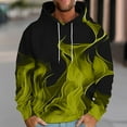 thumbnail image 2 of Miluxas Mens Hoodies Big and Tall Drawstring Causal Long Sleeve 3D Flame Print Graphic Pullover Crewneck Sweatshirts Yellow, 2 of 5