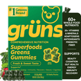 thumbnail image 4 of (2 pack) Gruns Adult Superfood Greens Gummies, with 60 Organic Ingredients, 21+ Vitamins & Minerals, Prebiotics and Fiber for Digestion, Adaptogens, Spirulina & Chlorella, 12 Servings, 4 of 20