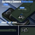 thumbnail image 6 of for iPhone 12 Pro Case, Phone Case iPhone 12 Pro Magnetic Case [Compatible with MagSafe] Translucent Matte Back Slim Shockproof Military-Grade Protection Anti-Fingerprint Cover, Dark Green, 6 of 13