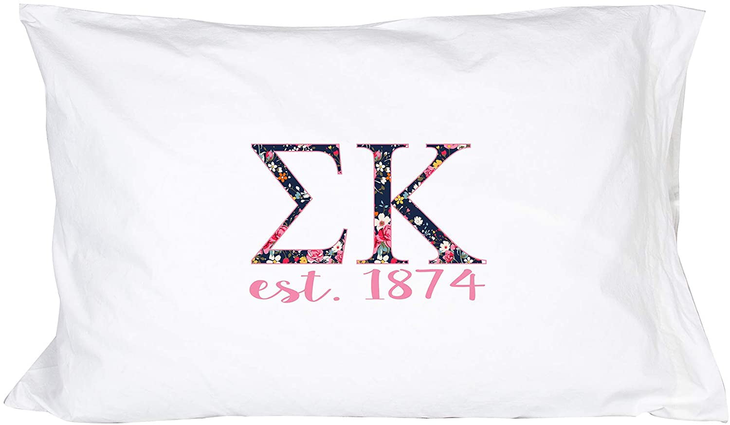 Desert Cactus Kappa Kappa Gamma Sorority Floral Letters with Founding Year Pillowcase 300 Thread Count 100% Cotton KKG 