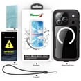 thumbnail image 4 of Waterproof Case for iPhone 17 Pro Max, Built-in Screen Protector, Magnetic Shockproof Rugged [Military Drop Proof] [IP68 Underwater] Heavy Duty Protection Case, Black, 4 of 17