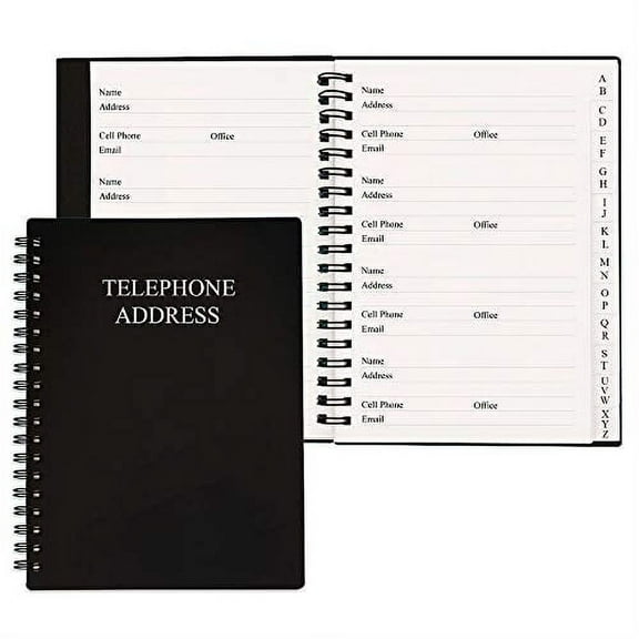 Nokingo Telephone Address Book, Black, 120 Pages