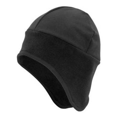 Schampa Black Warmskin Rider Beanie with a Double Layer of Fleece Base for Fall, Spring and Winter (Best Base Layer For Winter)