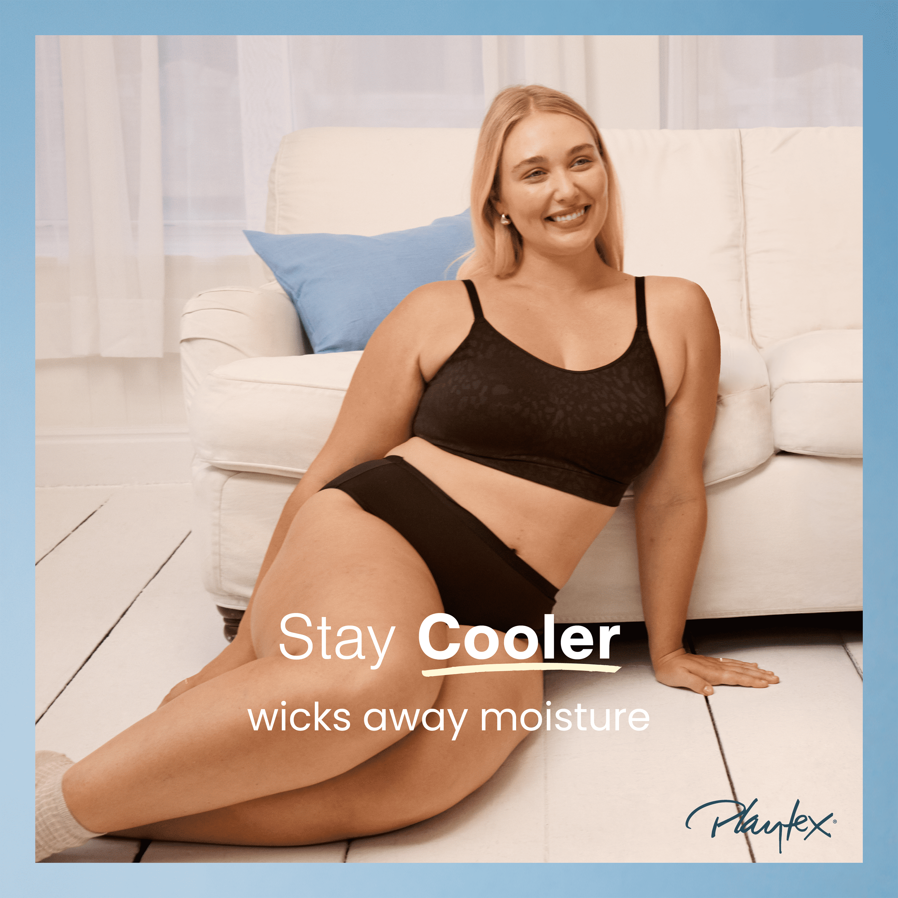 Playtex Women's Seamless Wireless Bra, Moisture-Wicking, Convertible (Plus Sizes)&nbsp;