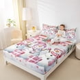 thumbnail image 4 of Manfei Western Christmas Gifts Twin Sheet Set,Pink Snowman,Happy New Year,3-Piece Cozy, 4 of 7