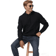 thumbnail image 4 of Taigaofy Men's Geometric Texture Hoodie with Pocket, Skin-Friendly Long Sleeve Casual Pullover, Perfect Valentine's Day Gift for Him Black XL, 4 of 7