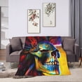 thumbnail image 3 of Super Soft Anti-Pilling Flannel Bed Blankets, Fantasy Rainbow Skull Cozy Fluffy Warm All Seasons Throw Blanket for Sofa Bedding, 60"x50", 3 of 8