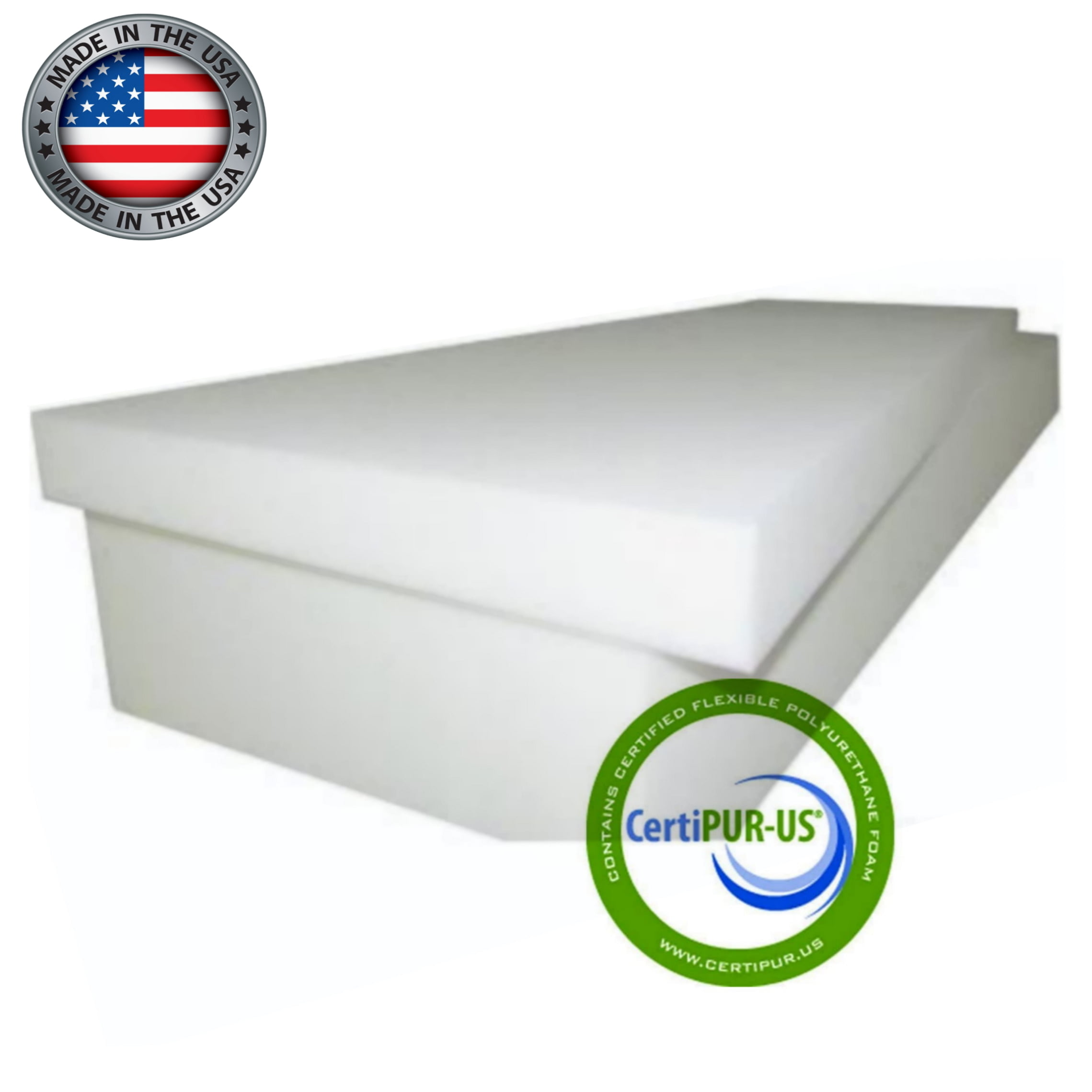 FoamFit Upholstery Foam 6 inch Thick 22 Wide 22 Inches Long High Density 1.8 lb 46 ILD Firm Couch Cushion Replacement
