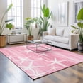 thumbnail image 3 of Area Rugs 5'x7', Pink Coastal Carpet Runner Indoor Outdoor Rugs Home Decor Aesthetic, Summer Ocean Waves Ombre Sea Starfish Non Slip Mats Washable Accent Rug for Living Room Bedroom, 3 of 8