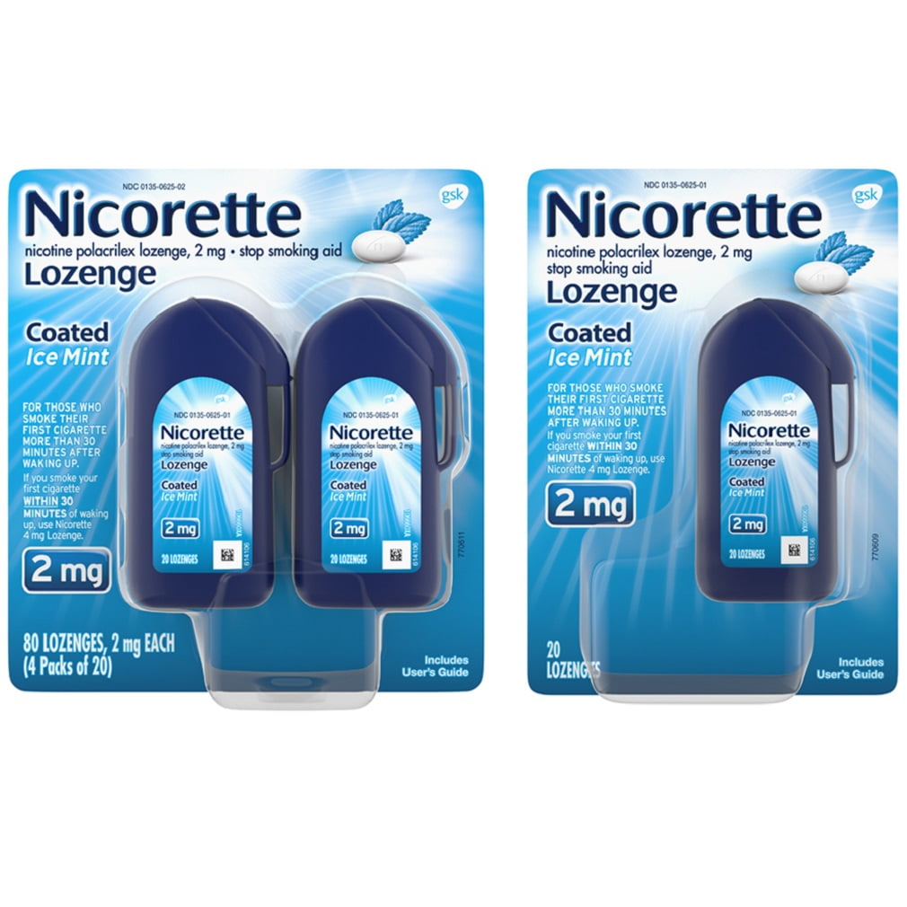 Nicorette Nicotine Lozenges to Stop Smoking, 2mg, Ice Mint Flavor 20