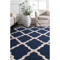 thumbnail image 2 of nuLOOM Marrakech Trellis Wool Runner Rug, 2' 6" x 12', Navy, 2 of 4
