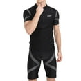 thumbnail image 7 of Handshe Men's Swimwear Set, Short Sleeve Rash Guard with Quick-Dry 5-Inch Trunks, Swim Shirts & Swim Trunks for Surfing Beach Activities, 7 of 7