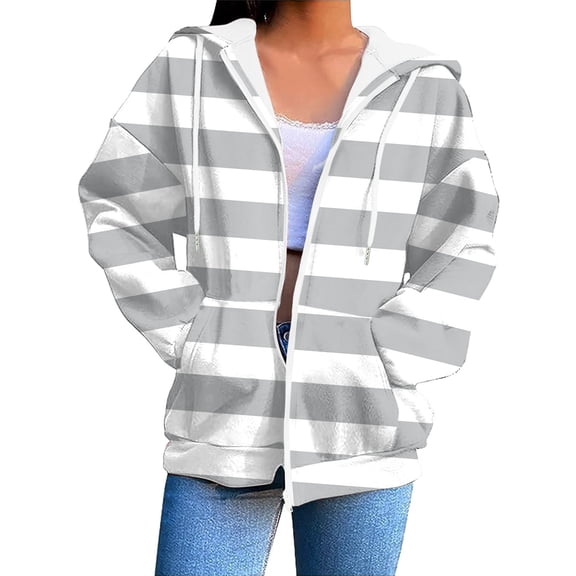 Ketyyh-chn99 Sweatshirt for Women Lightweight Zip up Hoodies for Women Hooded Sweatshirts Long Sleeve Thin Jacket with Zipper Grey,M