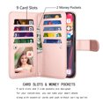 thumbnail image 2 of Takfox iPhone 12 Case, iPhone 12 Pro Case Cover 9 Card Holder PU Leather Kickstand Wrist Strap Protective Wallet Case for Women Apple iPhone 12/12 Pro 6.1 inch (2020), Rose Gold, 2 of 6