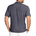 thumbnail image 4 of Zimjoy Men's Casual Short Sleeve Button Down Dress Shirt Beach Summer Shirt, Navy 2XL, 4 of 4