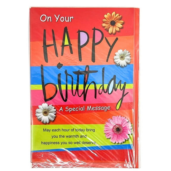 Elegant 8X5.5 inches Happy Birthday Greeting Card with Envelop: 1CT