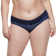 Warners No Pinching, No Problems® Dig-Free Comfort Waist with Lace Microfiber Hipster 5609J Color: Twilight Multi Stripe Size: MEDIUM