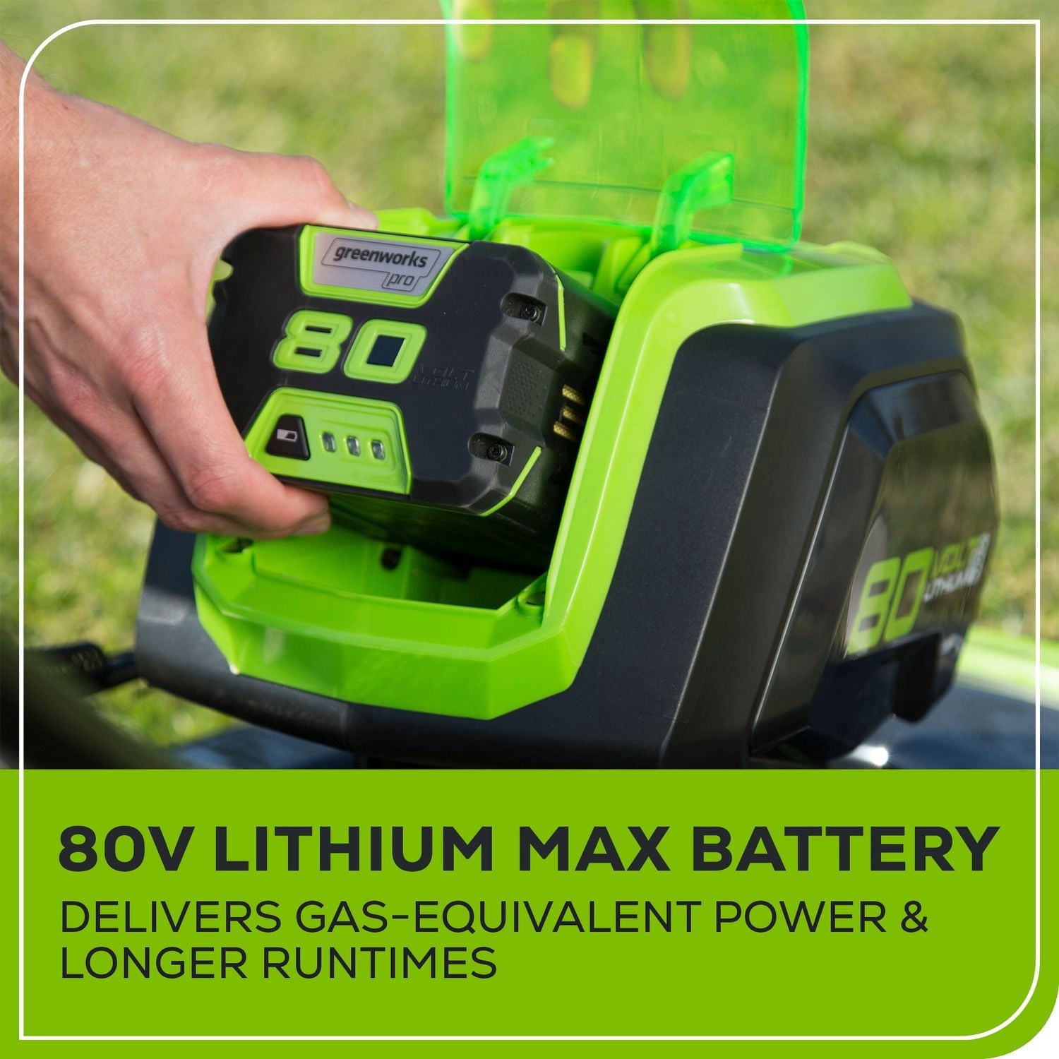 Greenworks 80V 21" Cordless Lawn Mower, 2x 2.0 Ah Batteries and Charger Included