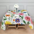thumbnail image 3 of Pioneer Flower Floral Print Pattern Square Tablecloth,Waterproof Square Table Cover,Wipeable Spillproof Washable Table Cover for Home Kitchen Party Decor 52"x52"(132x132cm), 3 of 6
