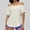 White, variant on Olyvenn Off-The-Shoulder Tops for Women Short Sleeve Asymmetrical Neck Loose Summer Breathable Casual Athletic Gym Tops Black S
