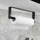 thumbnail image 3 of Porte Essuie Tout Mural, Support Rouleau sous Le Placard, Acier Inoxydable, Pose Autocollante sans Perçage, pour Ranger Le Papier Toilette et Les Serviettes, Noir Noir, 3 of 5