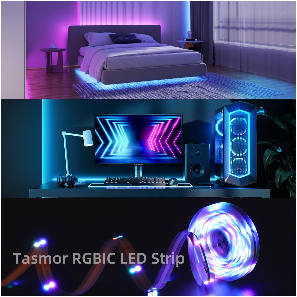 Tasmor RGB+IC LED Strip 5m, USB LED Band 5m Steuerbar via