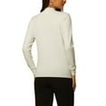 thumbnail image 3 of MODA NOVA Juniors Mock Neck Blouse Long Sleeve Basic Knitted Tops White XL, 3 of 5