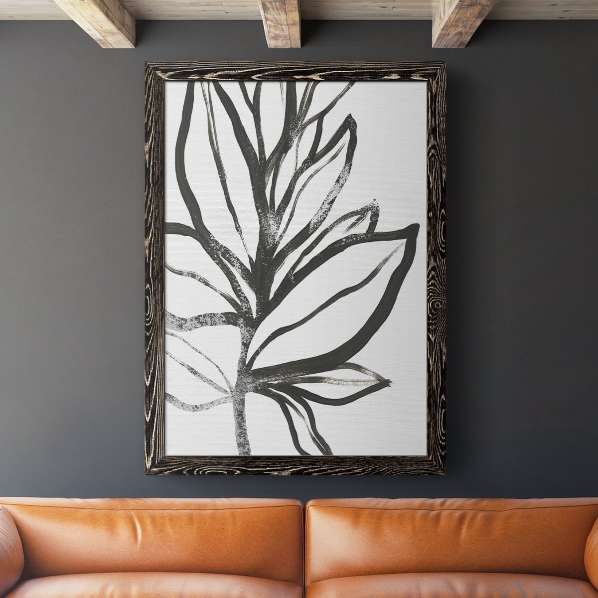 Wexford Home Leaf Instinct I - 28" x 40" Framed Canvas Print, Black