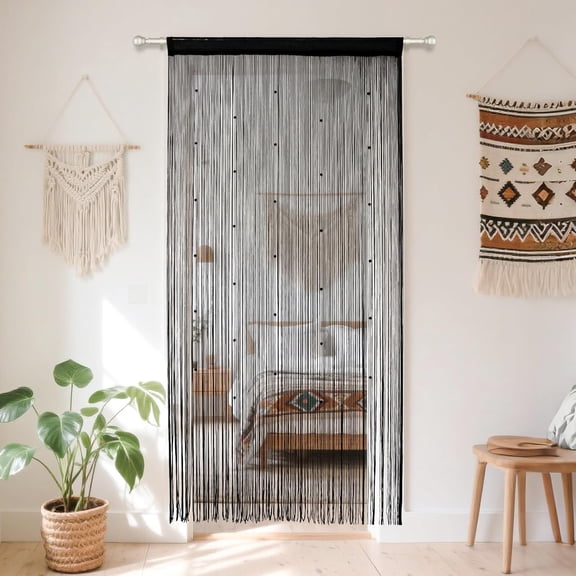 Beaded Curtains for Doorways - Door Beads Curtain Semi-Sheer Handmade Durable String Curtains for Closet Bedroom Room Decor Boho Acrylic Crystal