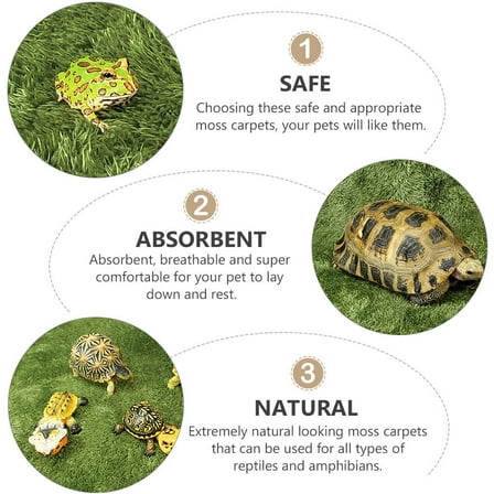 LOLIPPYY 2Pcs Thick Moss Carpets for Tortoise and Reptile Use Breathable Green Mat