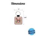 thumbnail image 5 of Weimador Floral Motif Cute Dog Faux Leather Square Keychain, 5 of 7