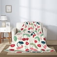 thumbnail image 2 of Throw Blanket for Couch Sofa and Bed, Cute Berry Red Pink Super Soft Plush Throw Blanket, Fuzzy Cuteness Comfy Warm Washable Flannel Blanket & Throws for All Season 60"x50", 2 of 5