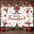 thumbnail image 5 of Santa Claus Design Merry Friendsmas Banner Gift Box Pattern Christmas Display Christmas Tree Motif Candy Cane Festive Backdrop for Christmas Party Friends Gathering Family Celebration, 5 of 9