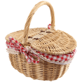 thumbnail image 3 of Cesta de picnic de mimbre estilo campestre con tapa, asa y forros para picnics, fiestas y barbacoas, 3 of 8