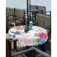 thumbnail image 2 of nqOlkjepod Watercolor Hummingbird Outdoor Tablecloth with Umbrella Hole & Zipper, Colorful Pink Blue Flowers Round Table Cover 60 Inch, Dining Waterproof Table Cloth Protector for Patio/Party/Picnic, 2 of 7