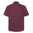 thumbnail image 7 of Toptie Short Sleeve Chef Coat Jacket Red Lightweight Button Chef Uniform, 7 of 7